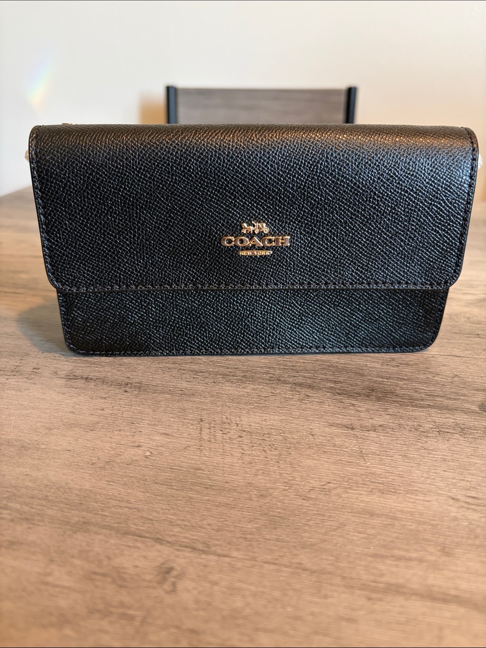 Coach Black Saffiano Leather Wallet Crossbody